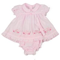 K14225: Baby Girls Dress, Pant & Headband Set (NB-6 Months)